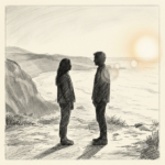 Two silhouettes facing each other in soft light, symbolizing quiet human connection and unspoken understanding