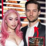 Rapper Ice Spice and actor Tobey Maguire amid speculation following reports of an alleged kiss at Michael Rubin's White Party.