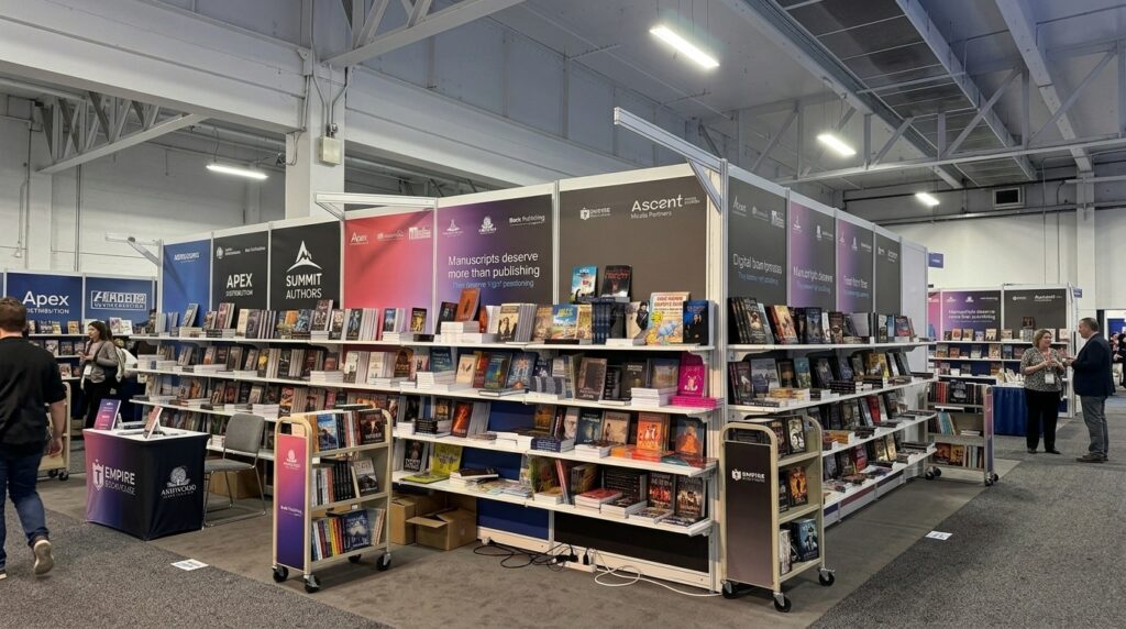 Book On Shelves presented its catalog of independent and self-published titles to publishing professionals during the fair. Book On Shelves presented its catalog of independent and self-published titles to publishing professionals during the fair.